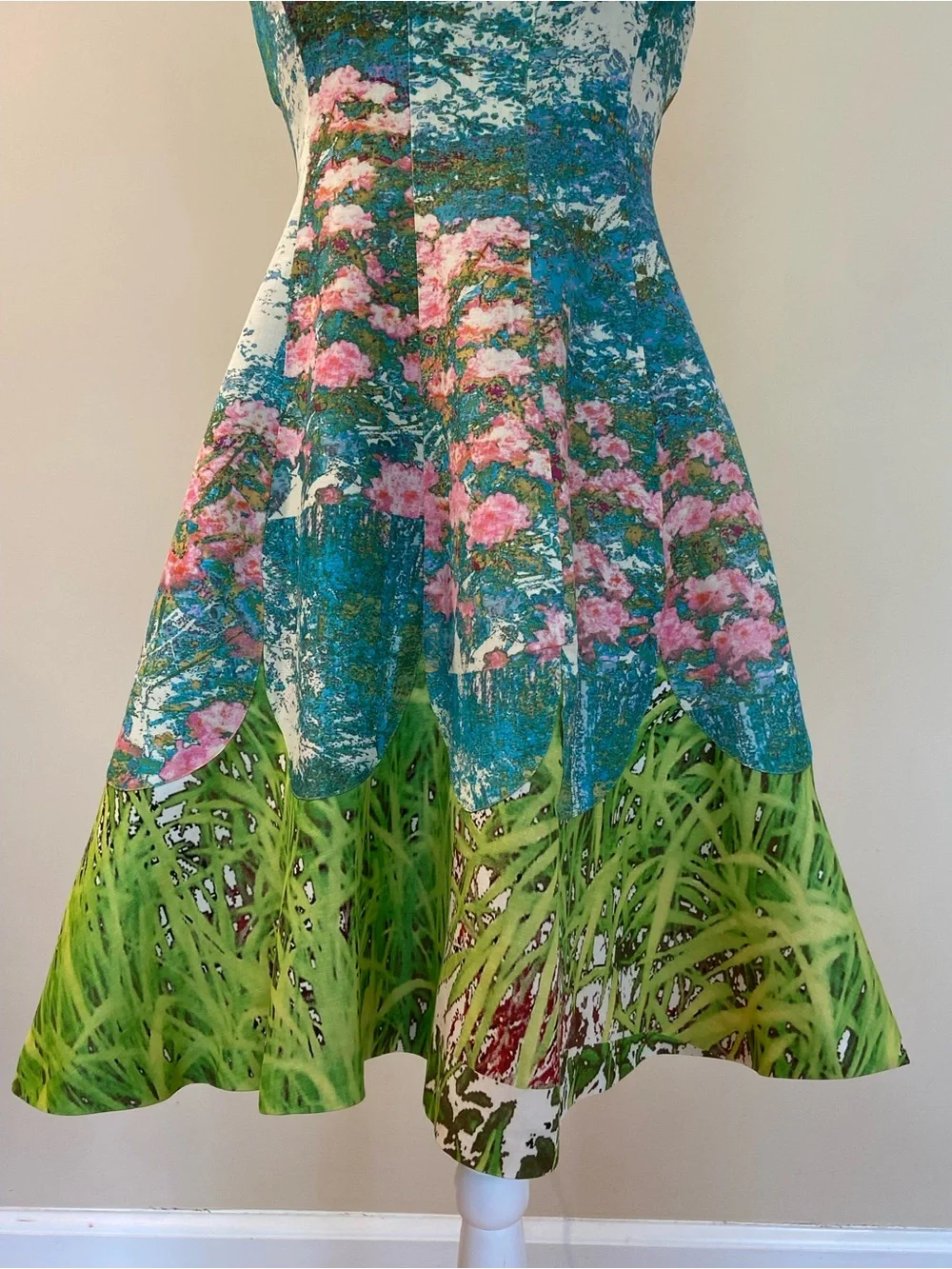 Tracy Reese Anthropologie Silk Monet Inspired Floral Pink Blue Green Dress $349 - Picture 7 of 16